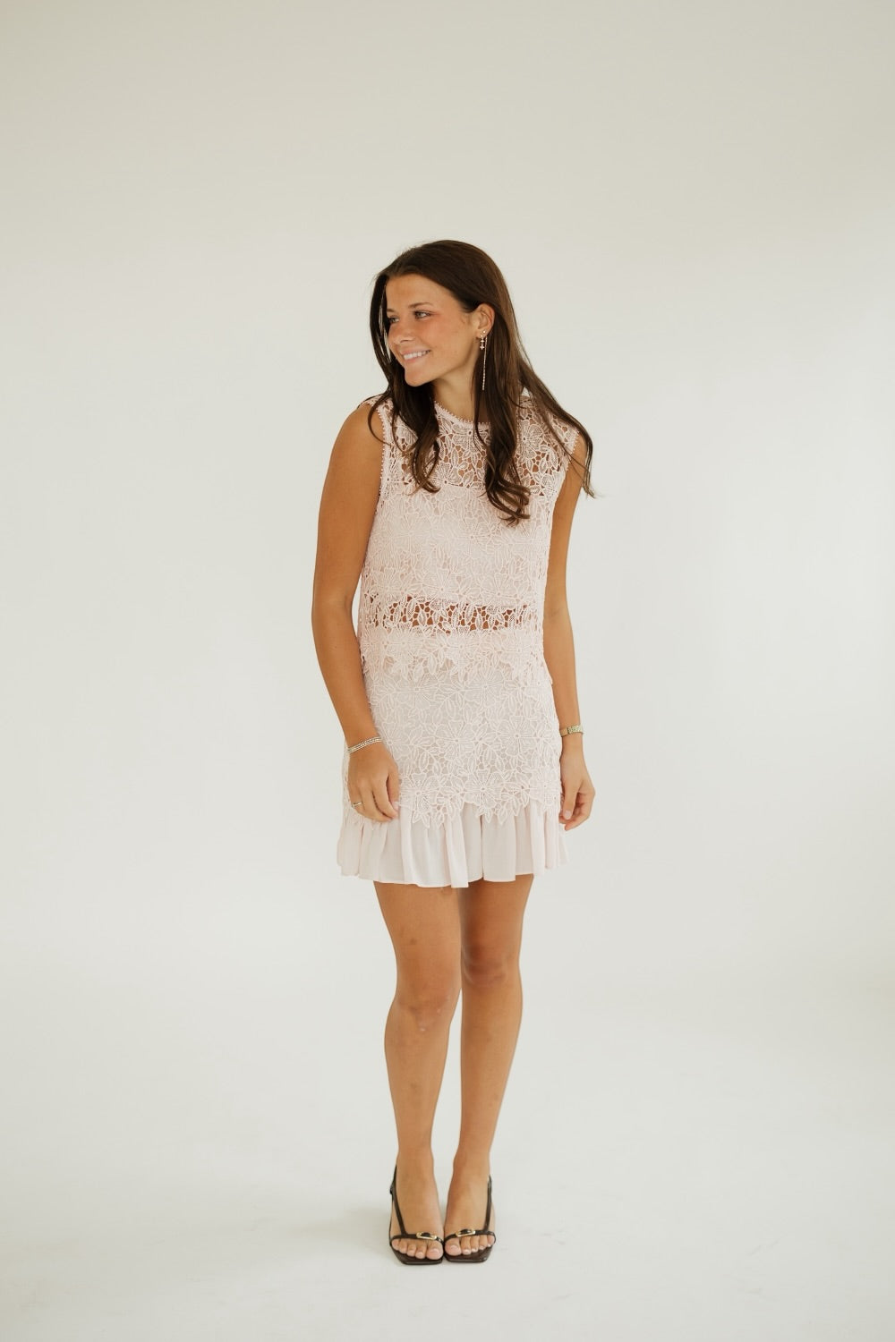 Greer Lace Light Pink Mini Skirt