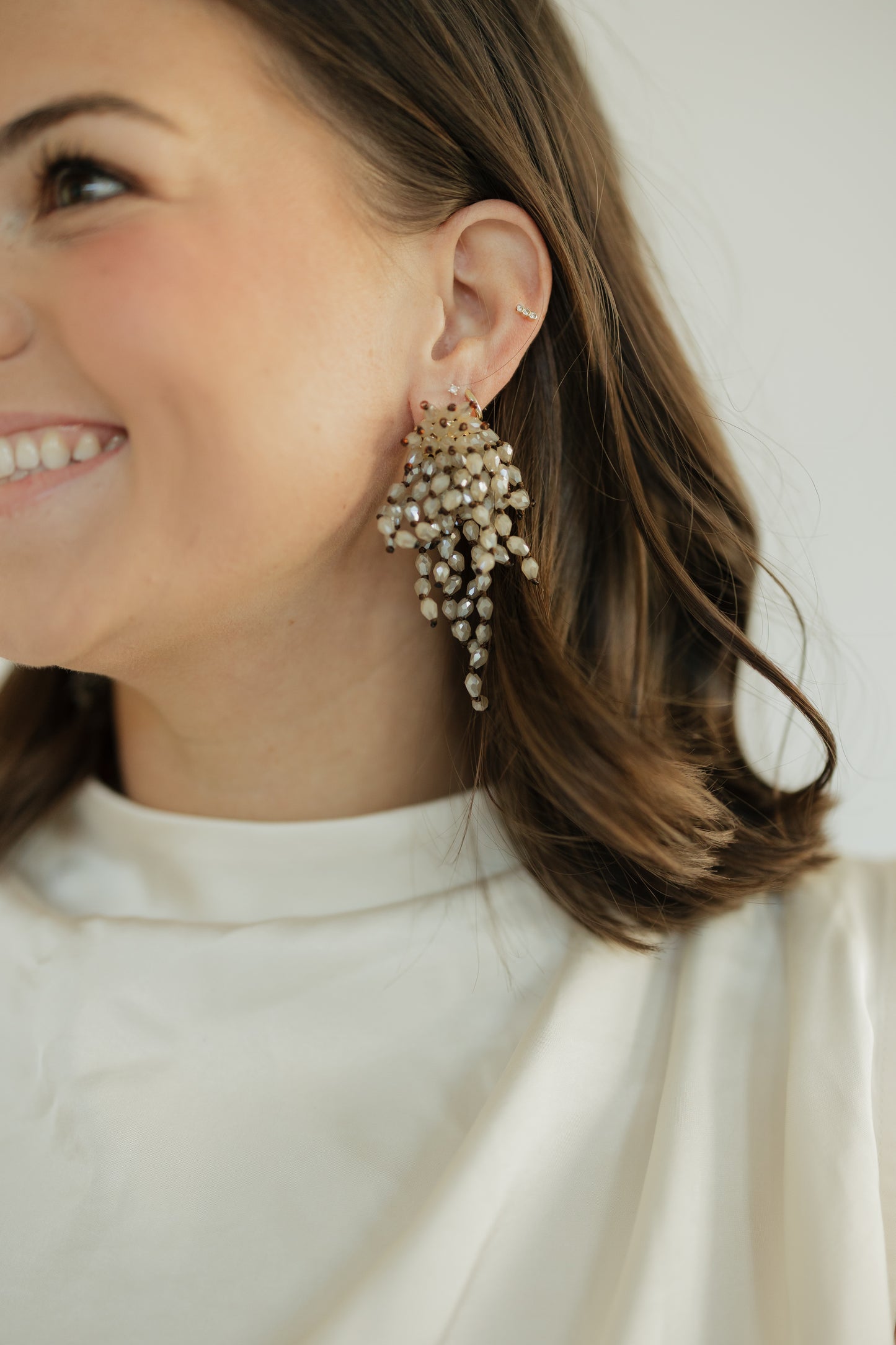Glass Fringe Earrings