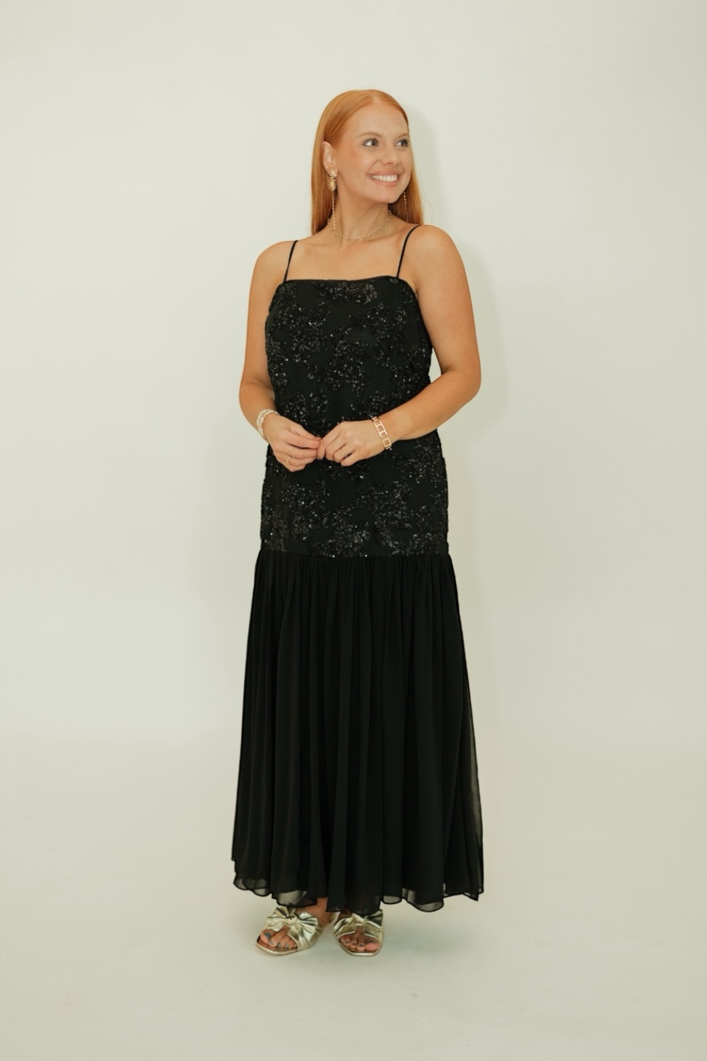 Marissa Drop Waist Sequin Dress