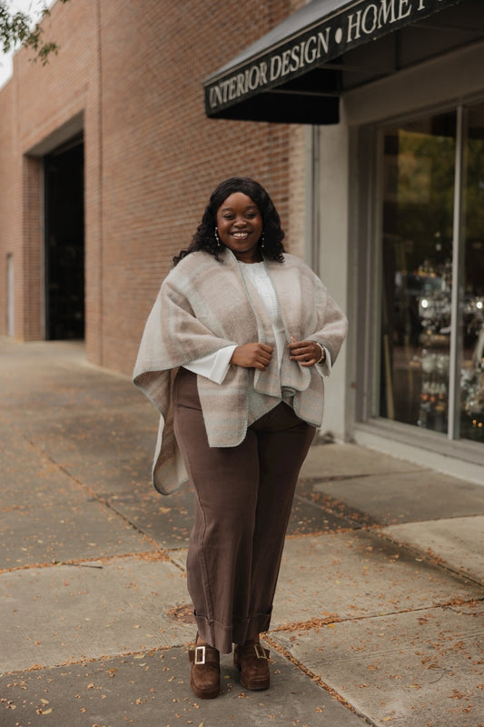 Icy Blue Whipstitch Wrap