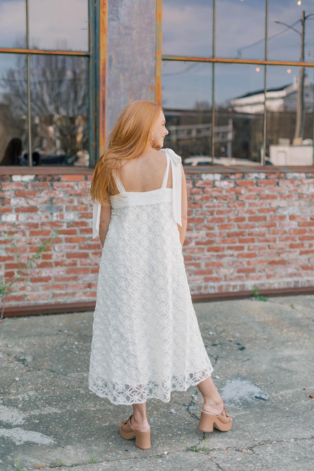 Sabine Ivory Bow Detail Mini Dress