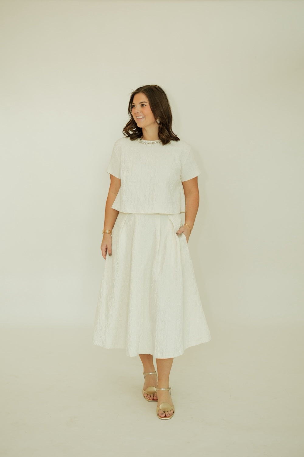 Joan Cream Midi Skirt