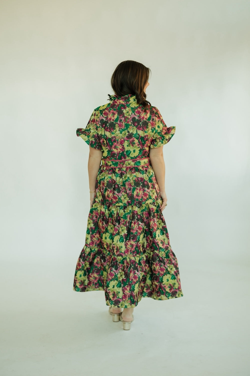 Lena Floral Jacquard Maxi Dress