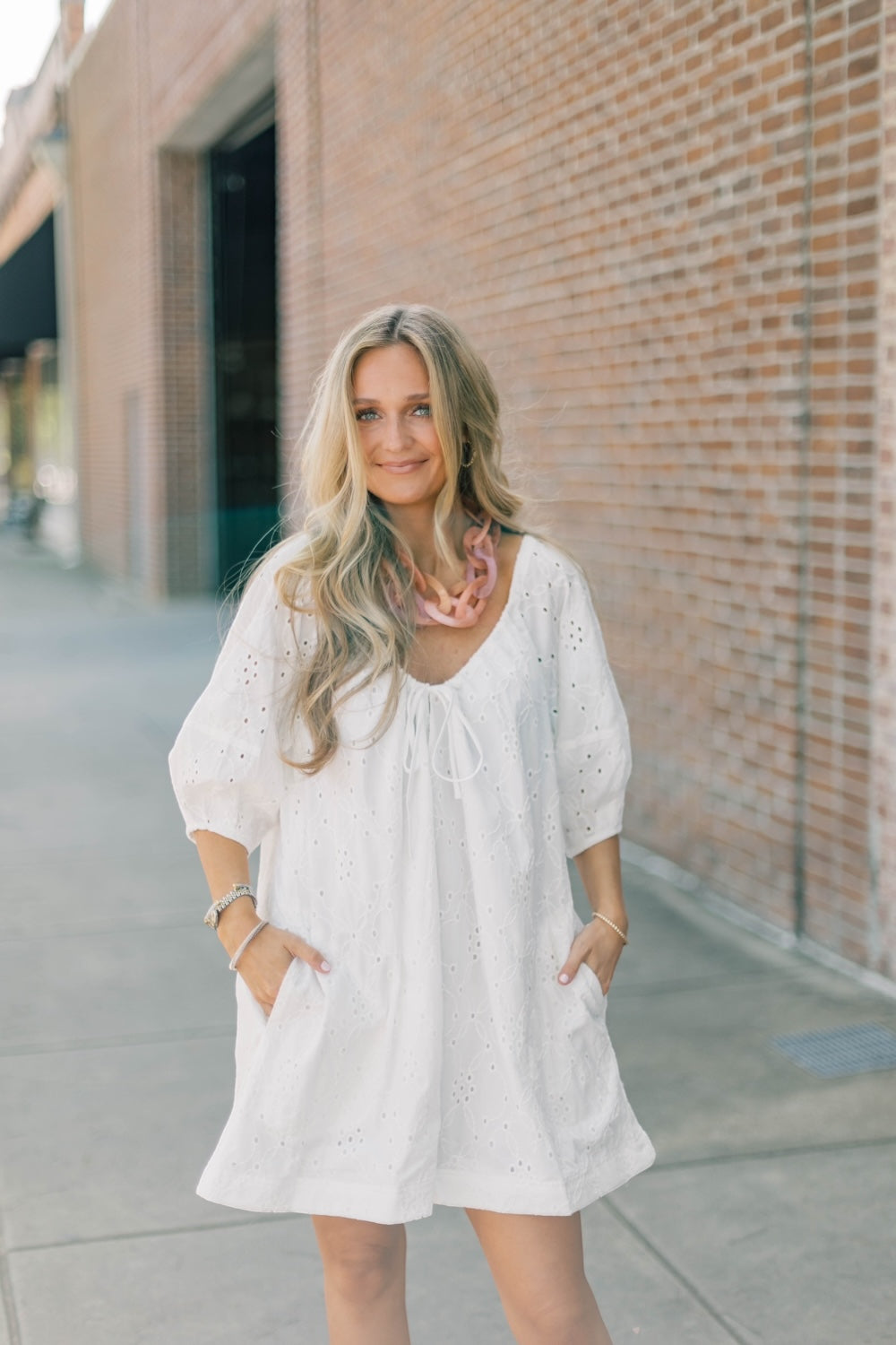Edie White Eyelet Billowy Romper