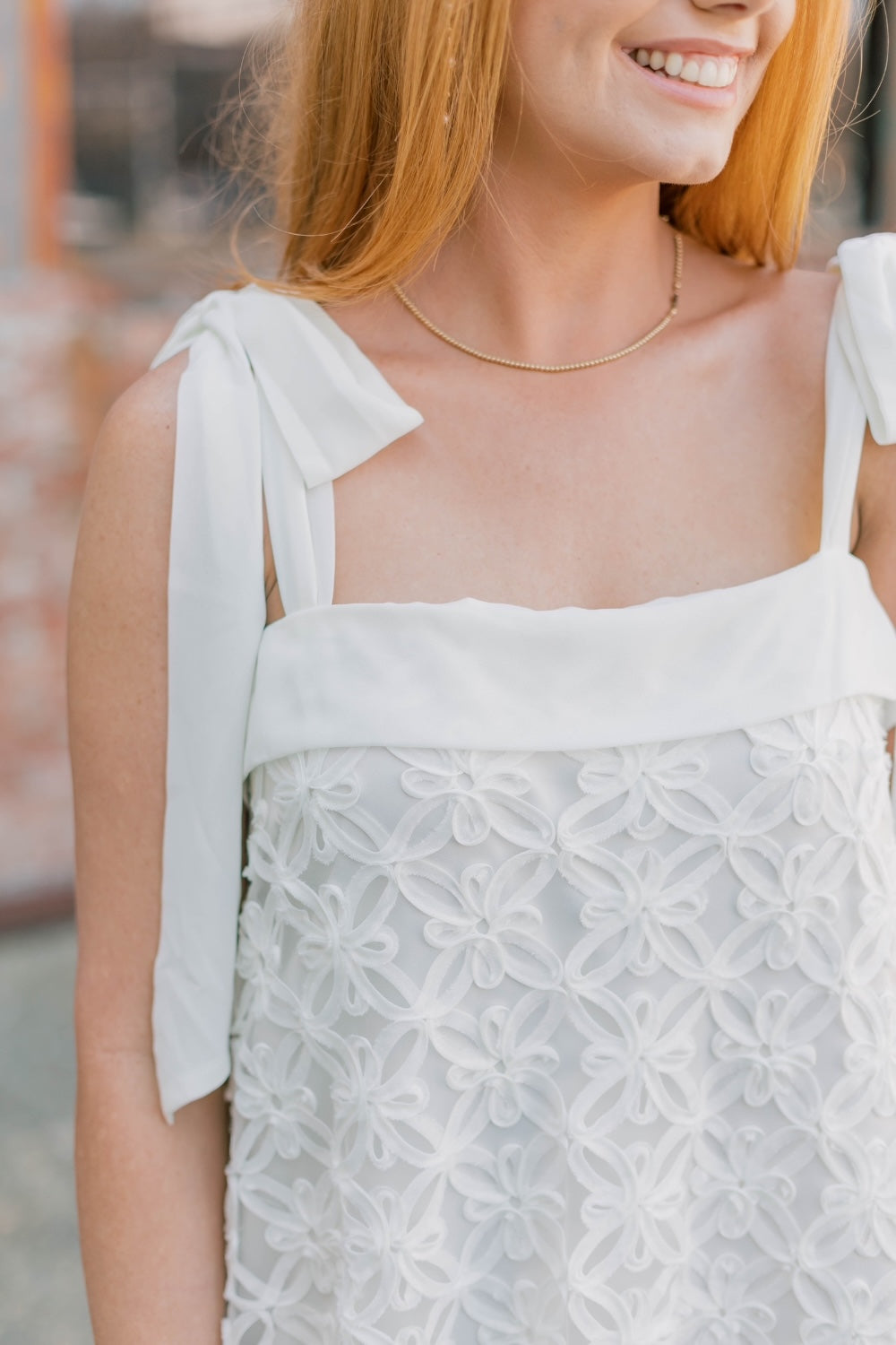 Sabine Ivory Bow Detail Mini Dress
