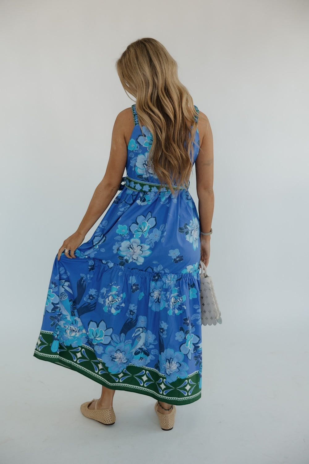 Andi Sapphire Floral Midi Dress (XS-XL)