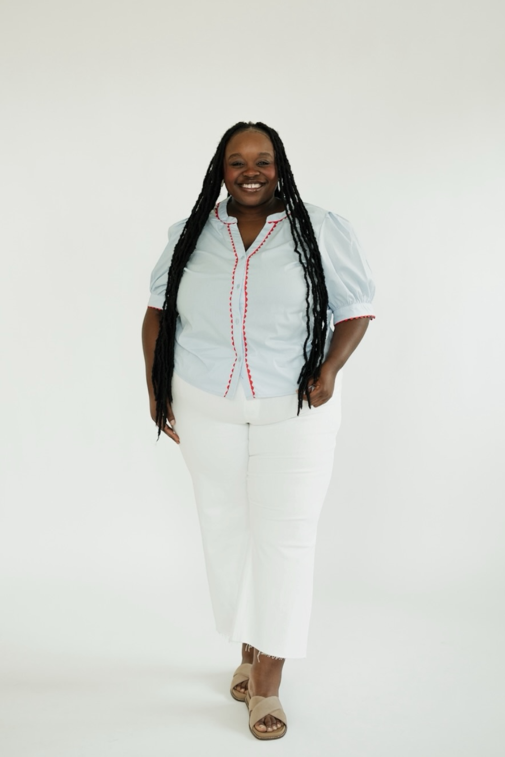 The Elaine Top in Light Blue