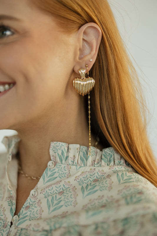 Textured Bold Heart Earrings