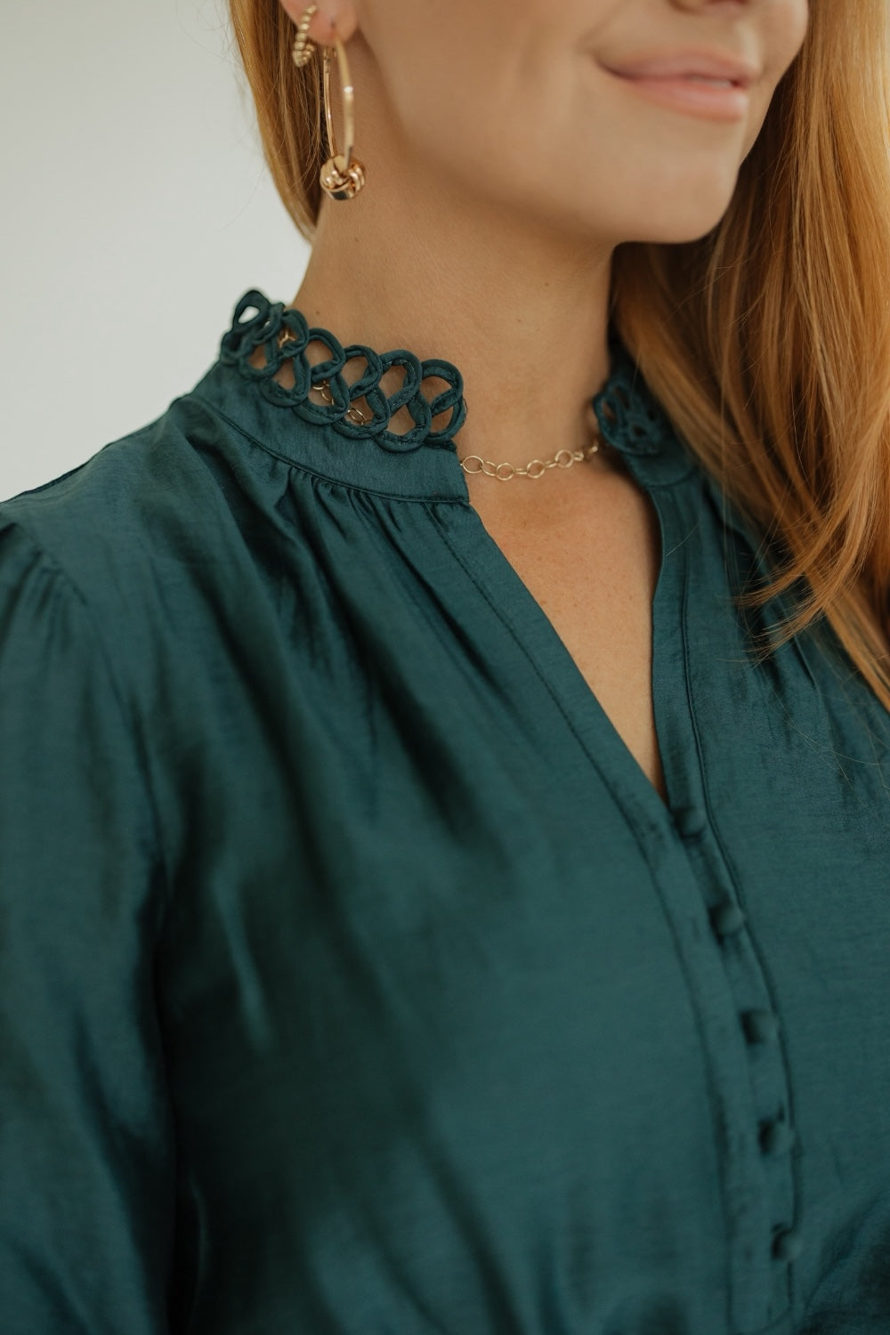 Talia Dark Teal Binding Detail Midi Dress