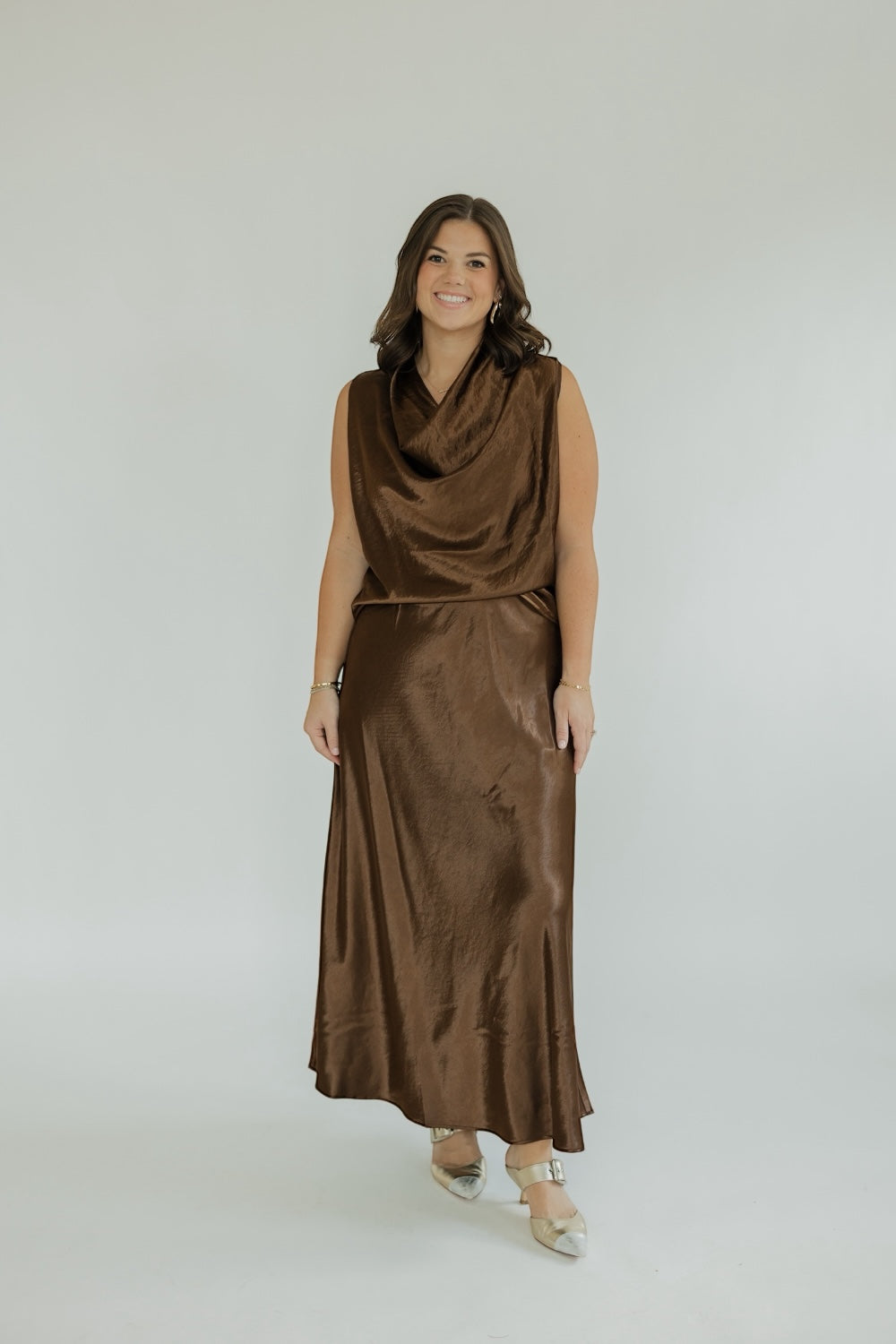 Dorothy Bronze Satin Top