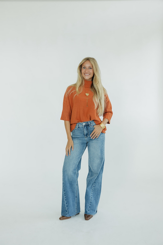 The Maple Turtleneck Sweater in Orange