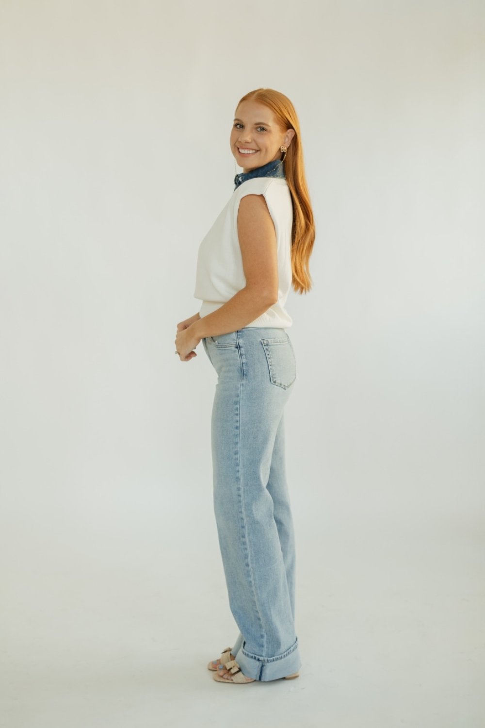 Sally Cap Sleeve Mixed Media Top (XS-XL)