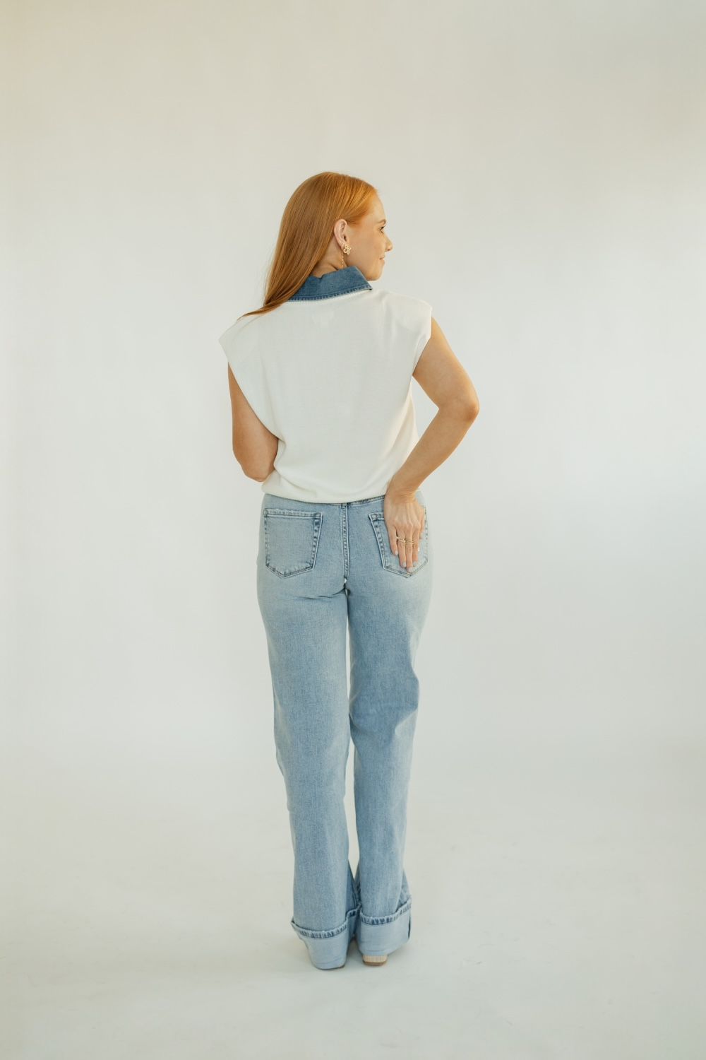 Sally Cap Sleeve Mixed Media Top (XS-XL)