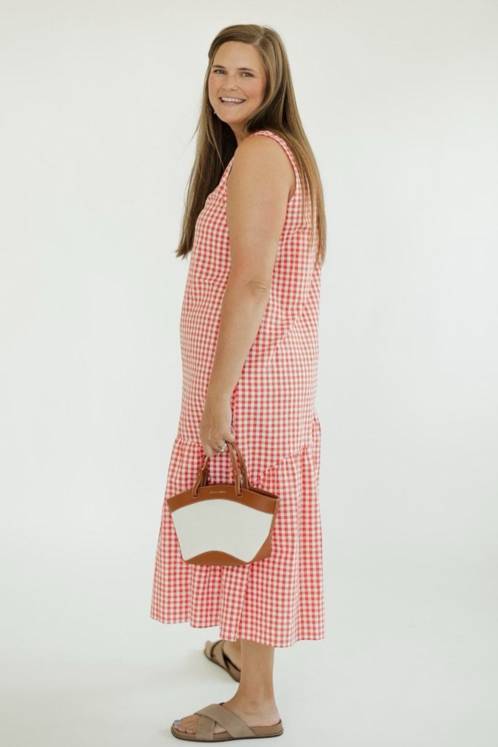 Gracie Red Gingham Midi Dress (XS-XL)