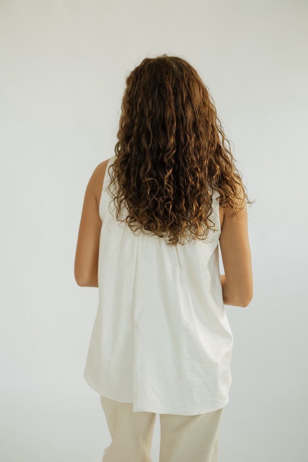 Sadie Cream Satin Babydoll Top