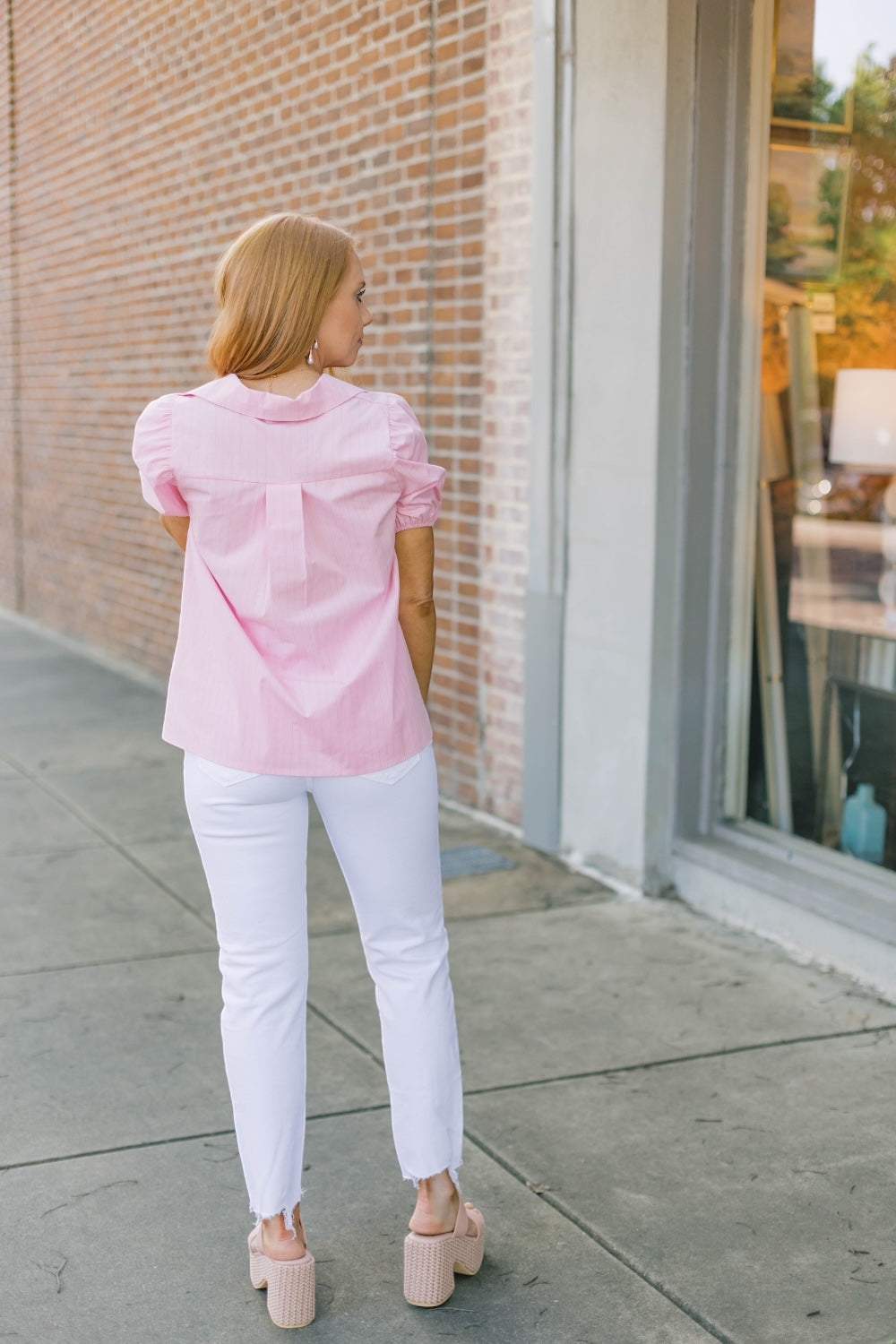 Camille Pink Pinstripe Top (S-3XL)