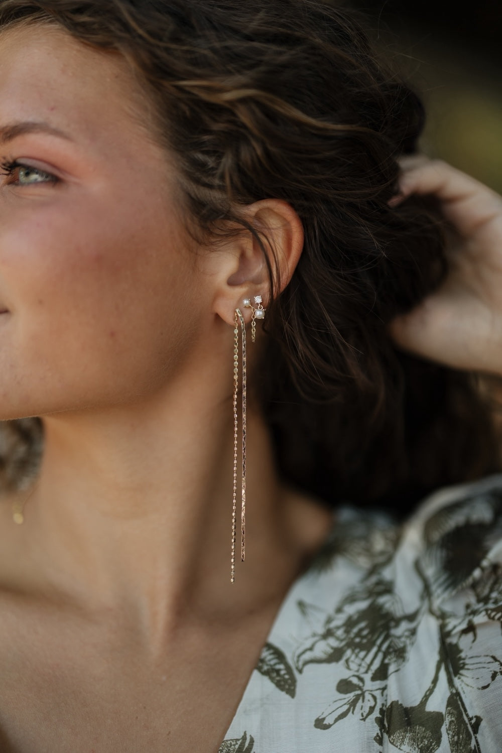 Ball & Snake Chain Drop Earrings