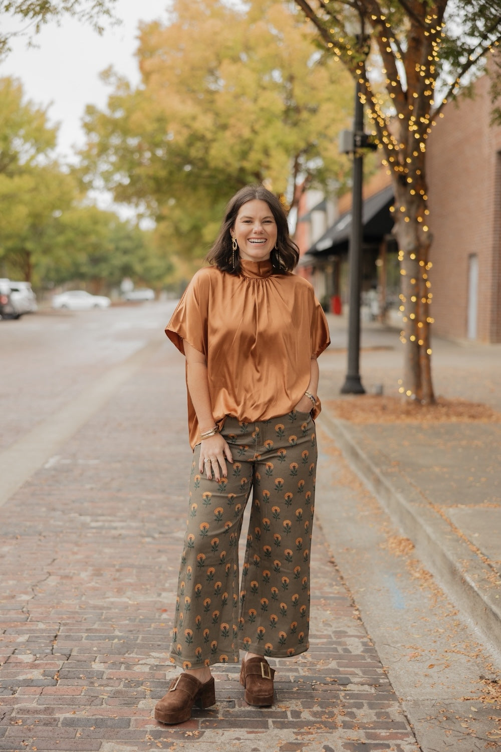 London Copper Satin Top (S-3XL)