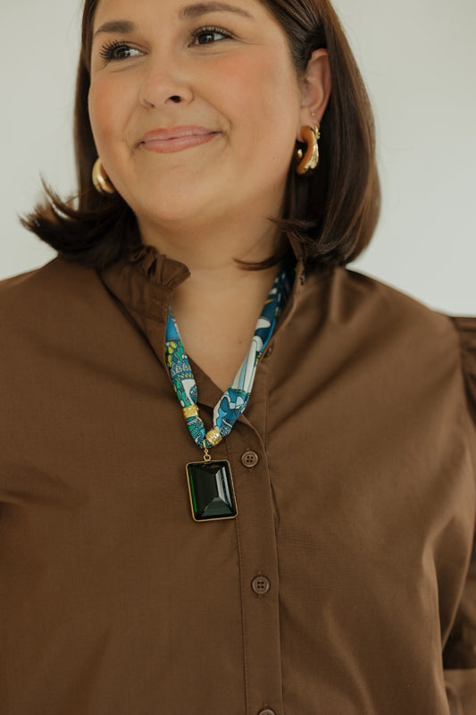 Emerald Drop Twill Necklace