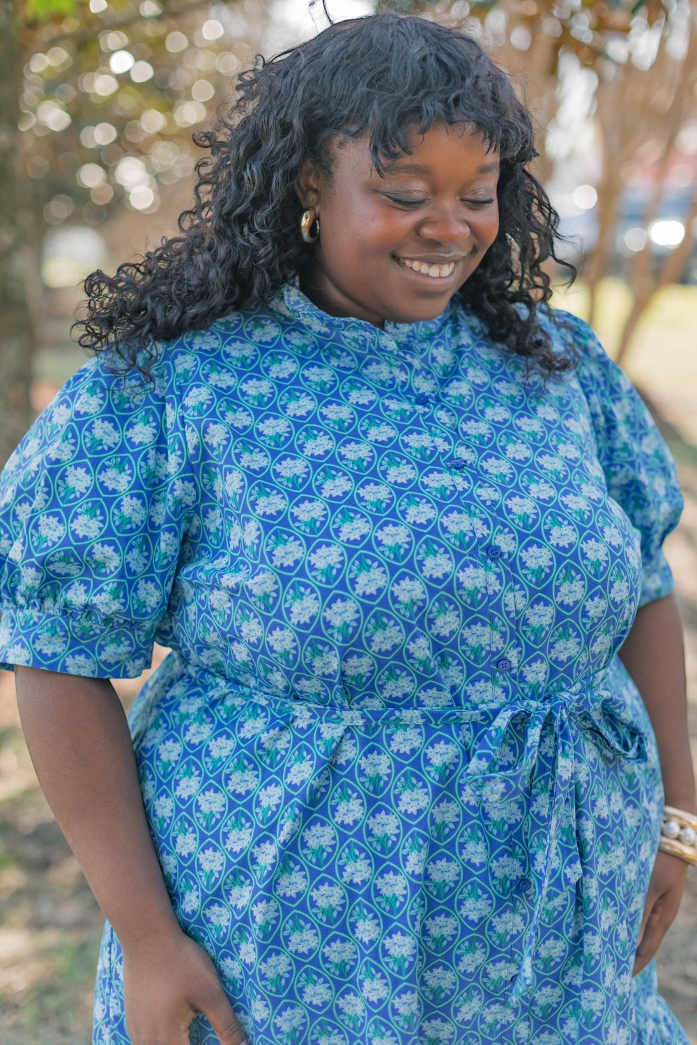 Driftwood Floral Button Down Midi Dress (XS-3XL)