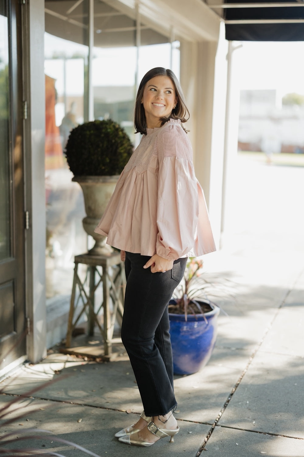Morgan Mauve Lace Applique Top