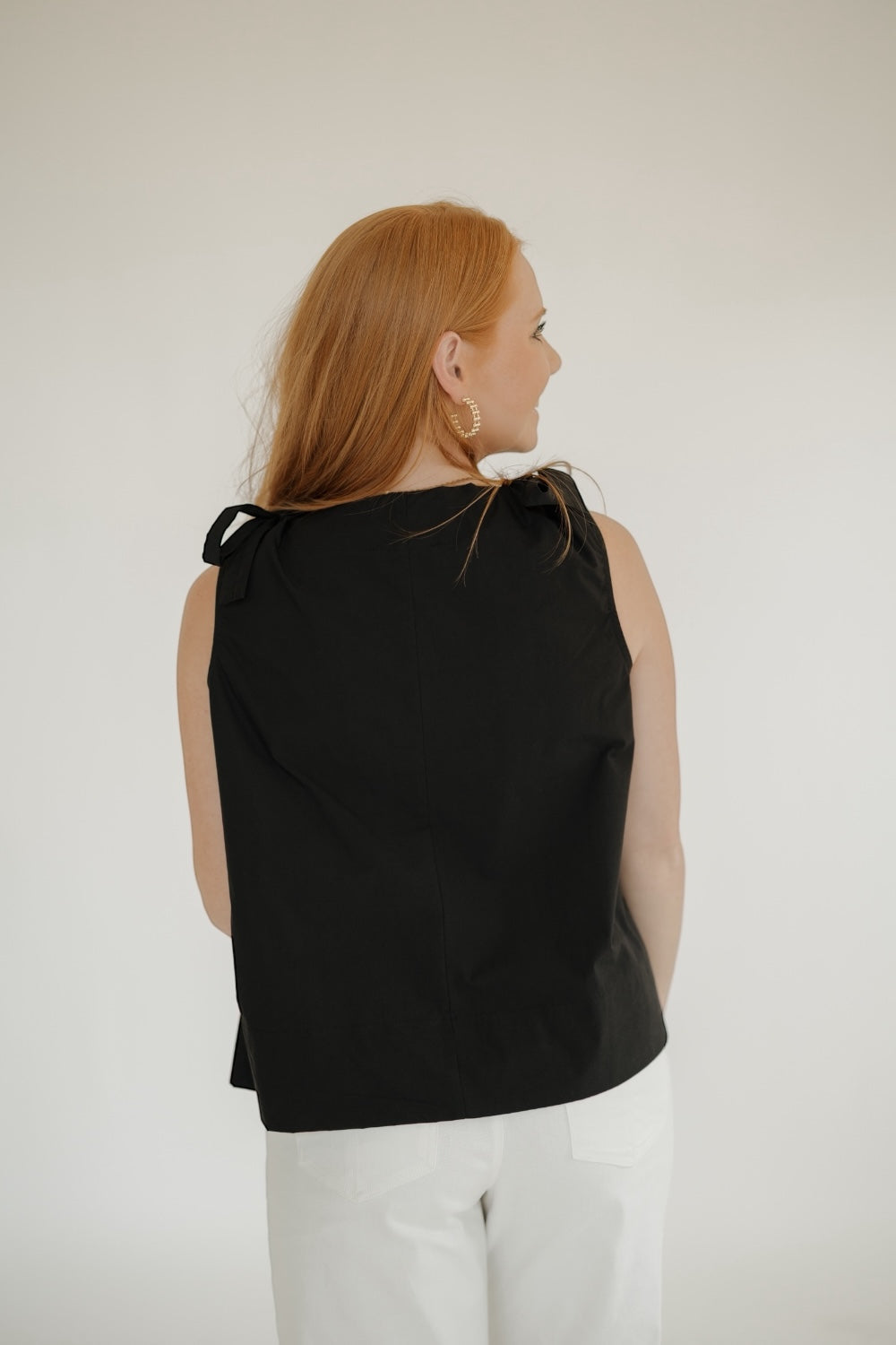 Black Tie Neck Blouse