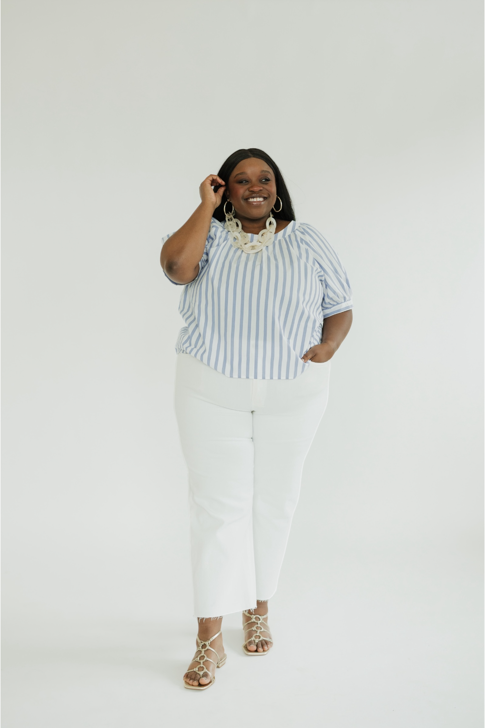 Sophie Striped Round Neck Top (S-3XL)