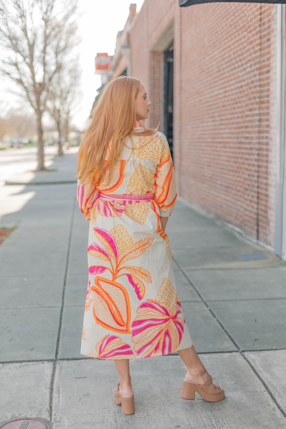 Remi Outline Palms Midi Dress by Maude