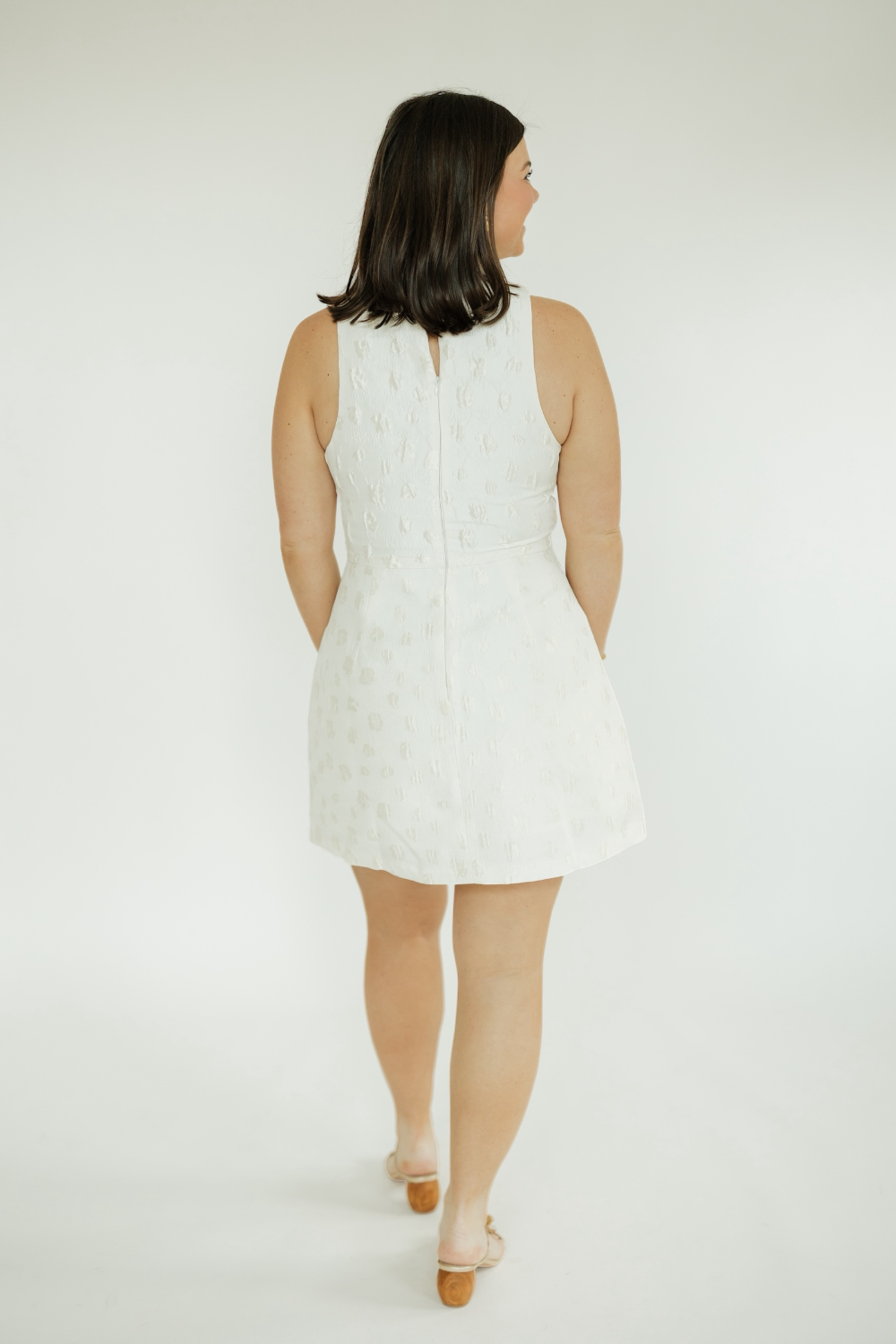 Darcy White Jacquard Mini Dress
