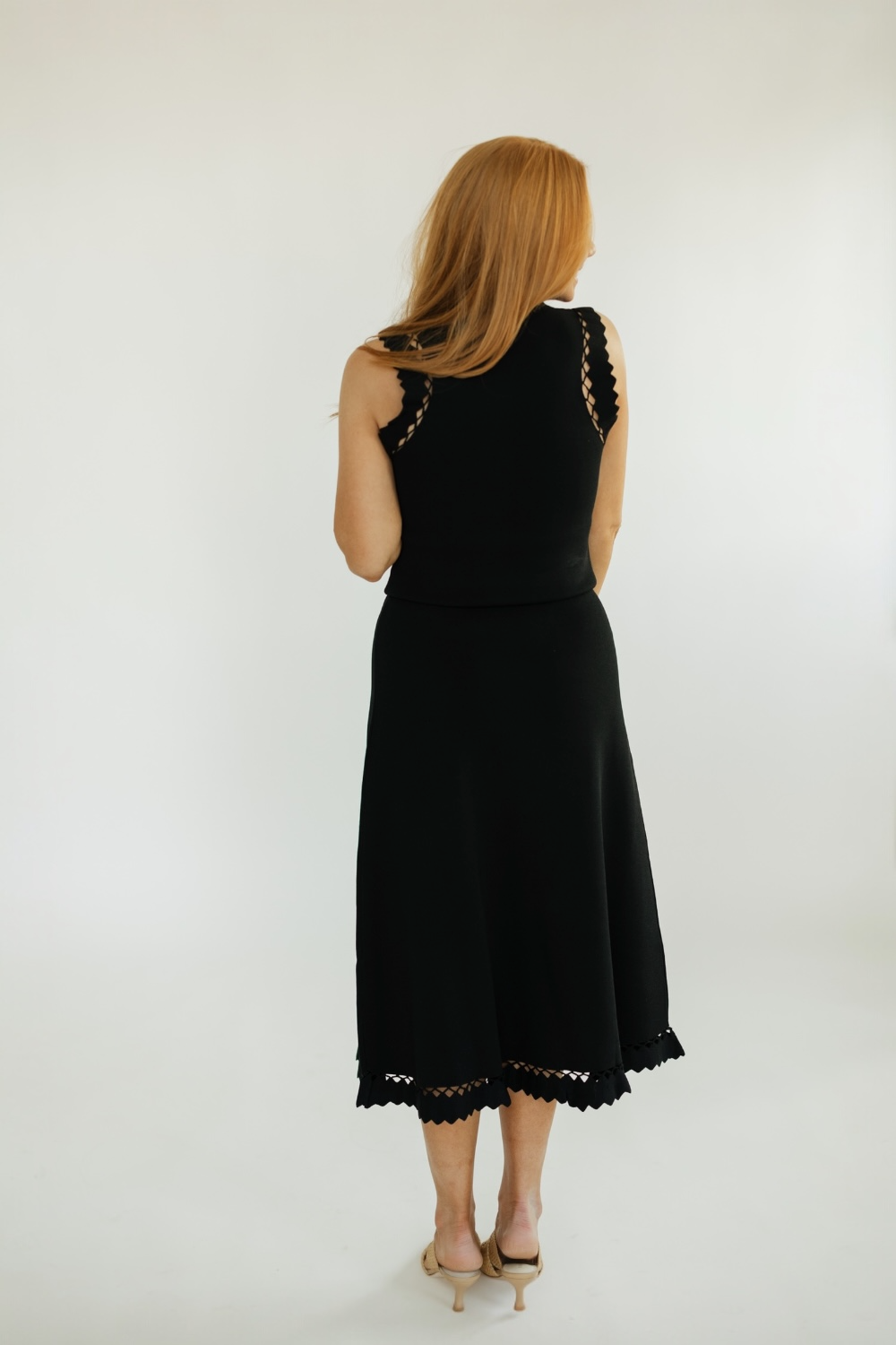 Anna Black Knit Midi Skirt
