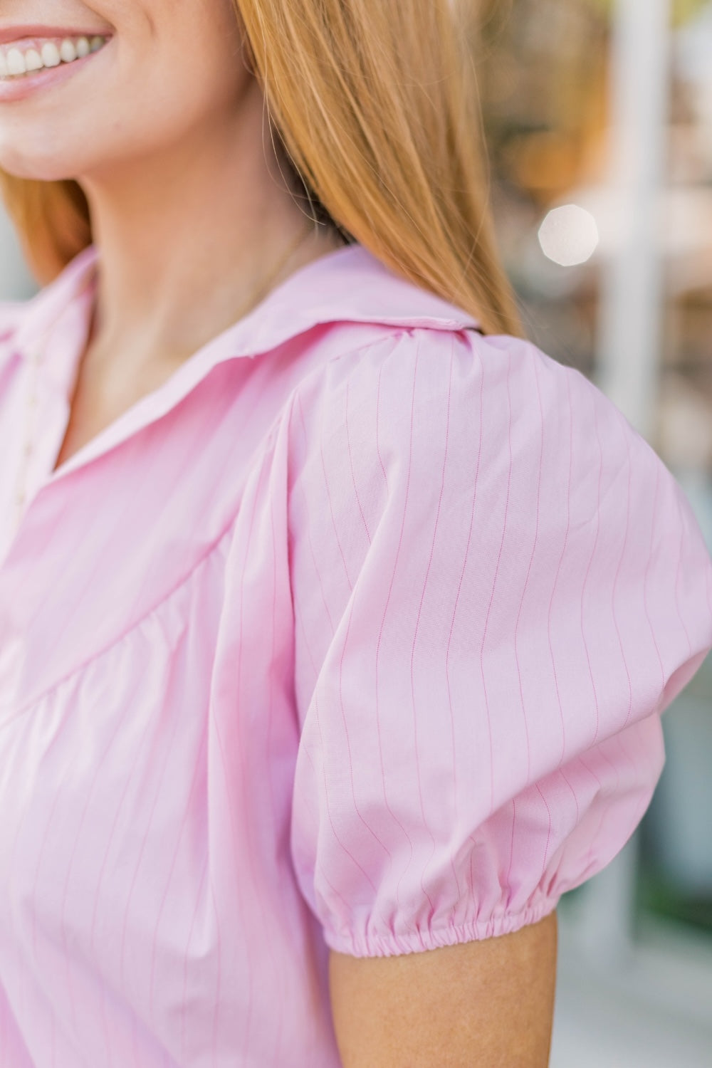 Camille Pink Pinstripe Top (S-3XL)