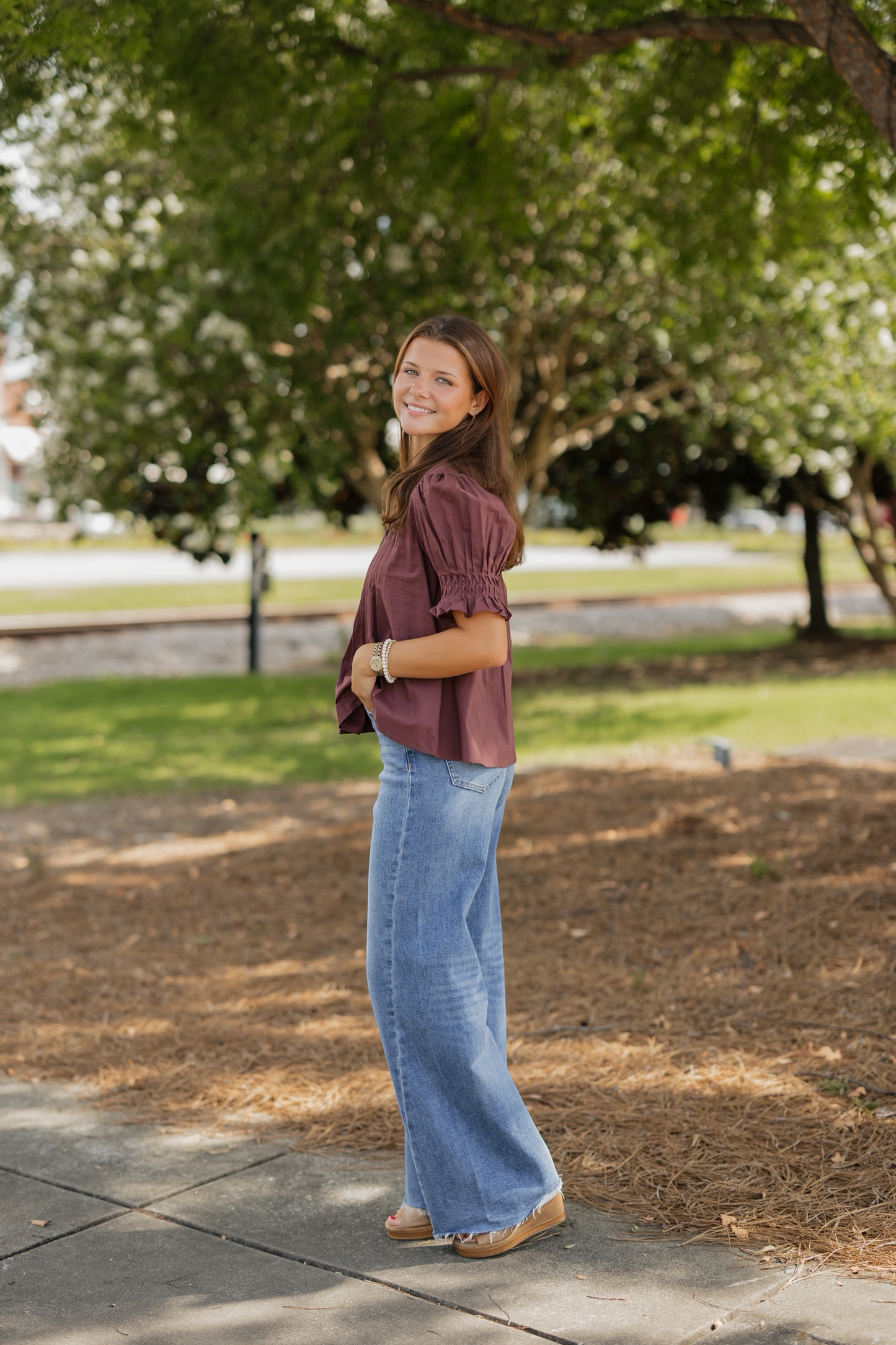 Tucker Plum Tucked Detail Blouse