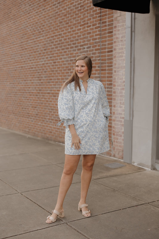 Faye Blue Floral Dress (S-2XL)