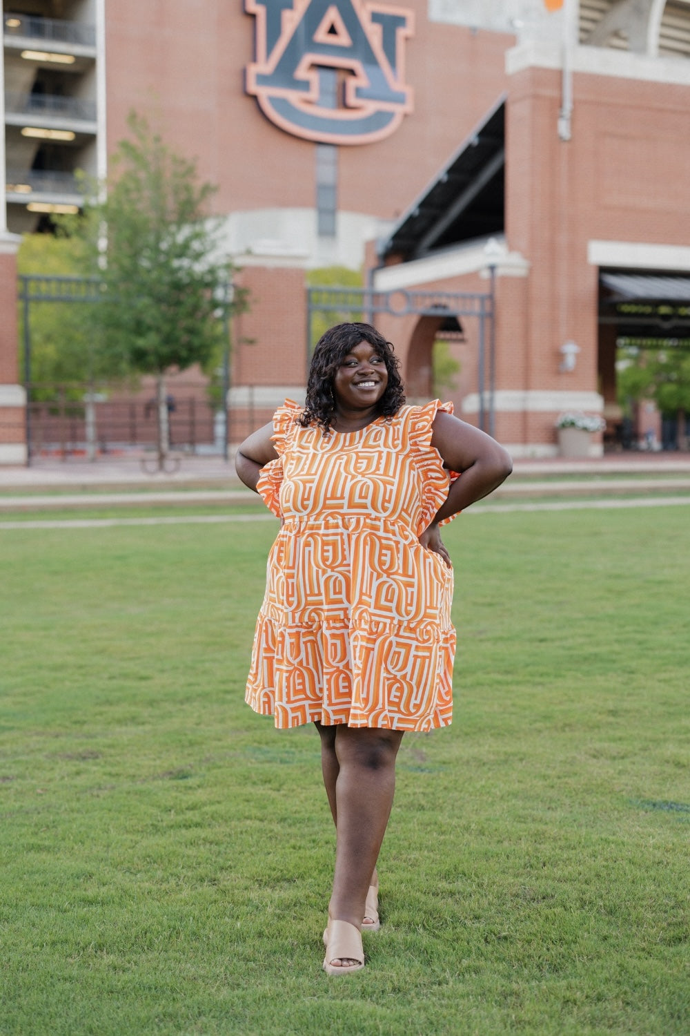 Everly Touchdown Orange Dress (XS-XXL)