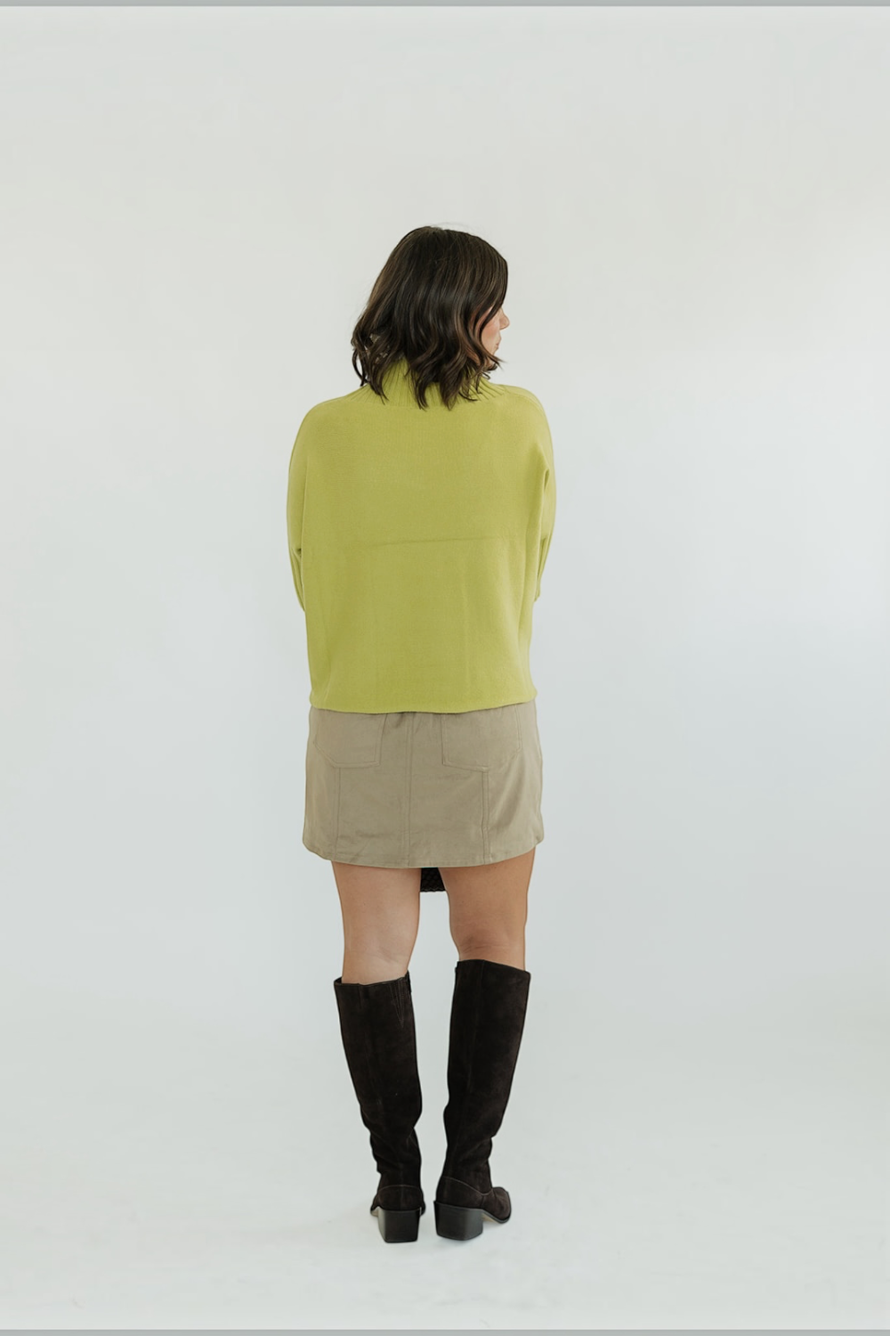 The Maple Turtleneck Sweater in Lime
