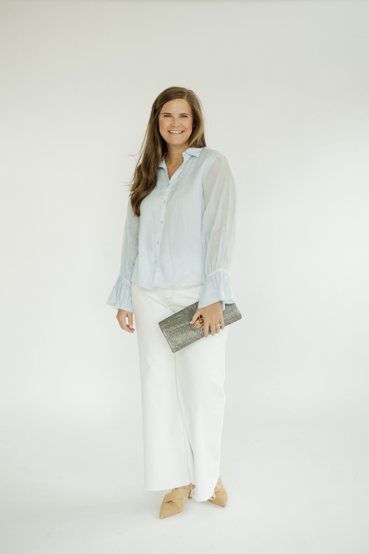 Bonnie Light Blue Linen Button Down