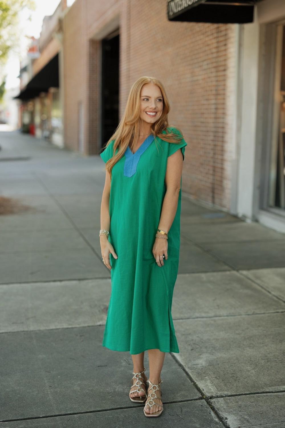 Green/Blue Beach Kaftan