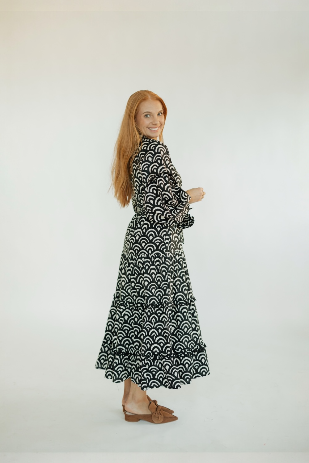 Trana Midnight Fan Maxi Dress