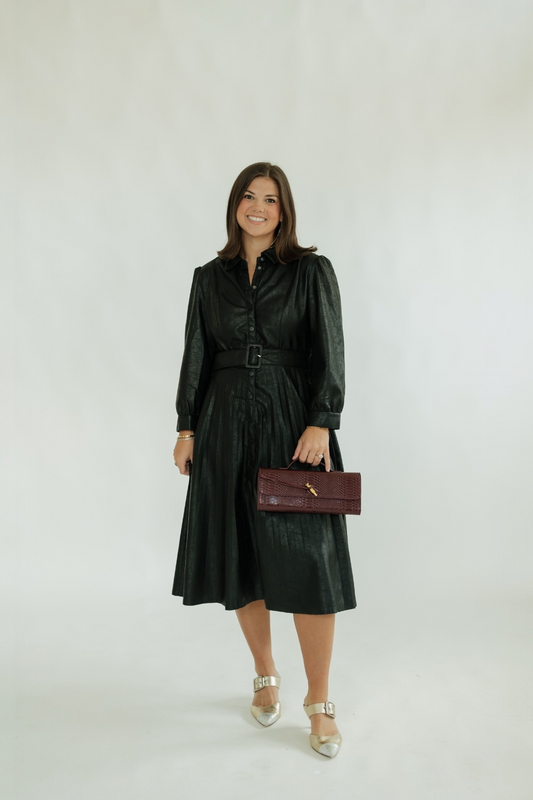Maxine Black Midi Dress