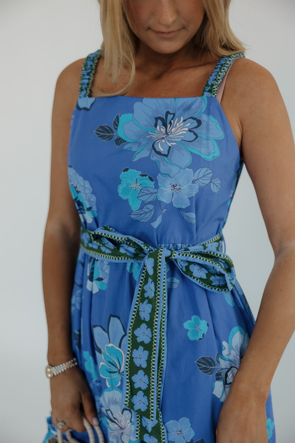 Andi Sapphire Floral Midi Dress (XS-XL)