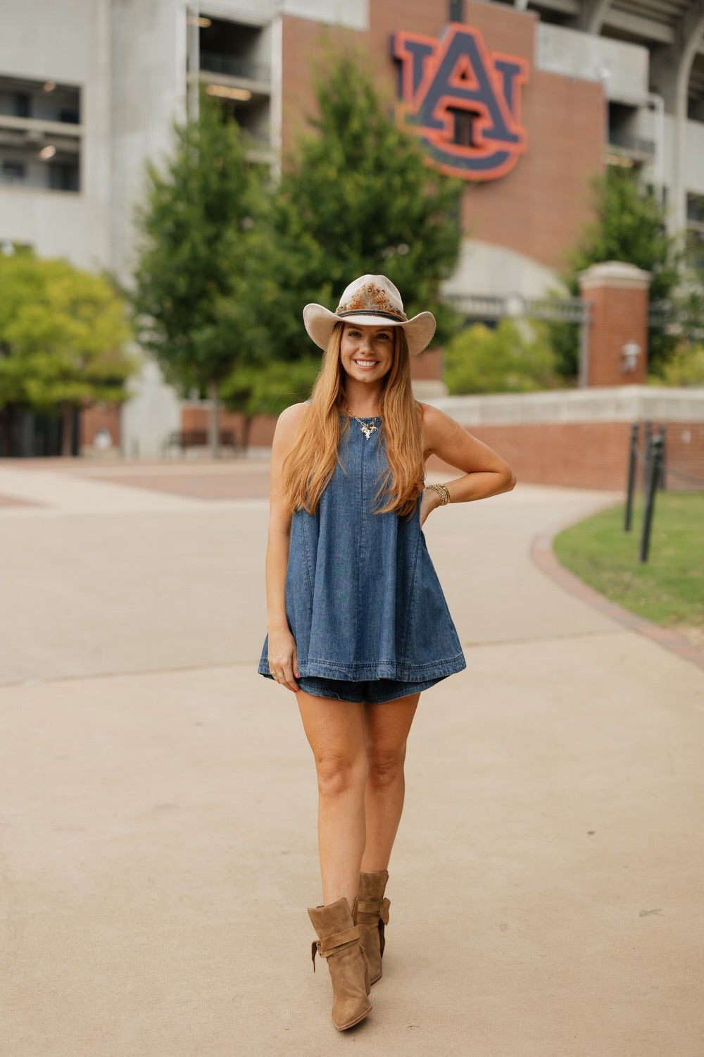 Scottie Washed Denim Top & Short Set