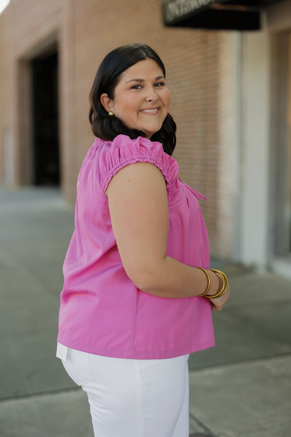 Orchid Pink Cap Sleeve Blouse (S-3XL)