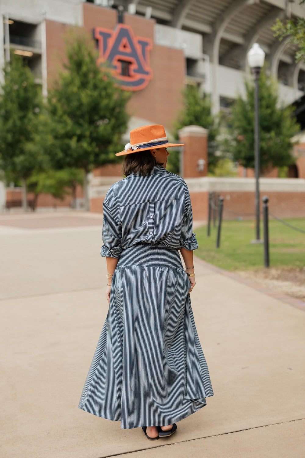 Blair Navy Stripe Curved Waist Maxi Skirt (XS-XL)