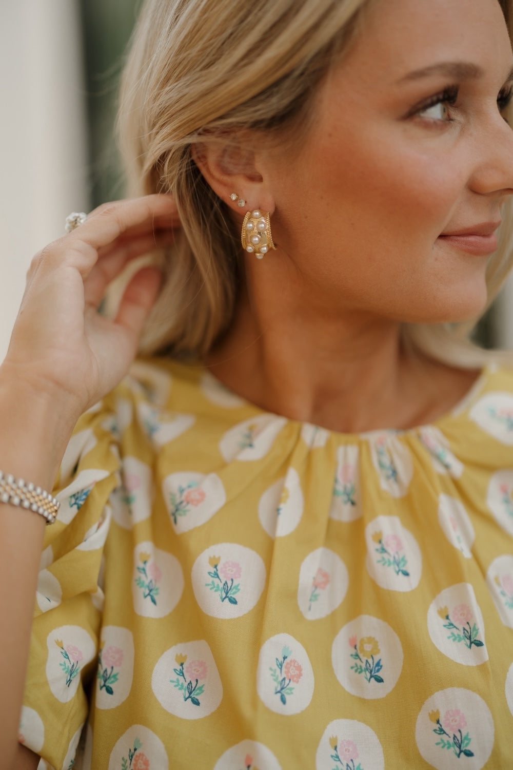 Pearl Stud Hoops
