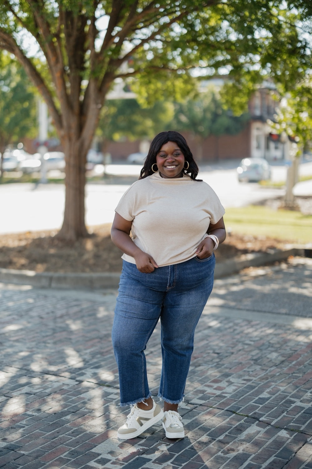 Noelle Oatmeal Mock Neck Top (S-2XL)