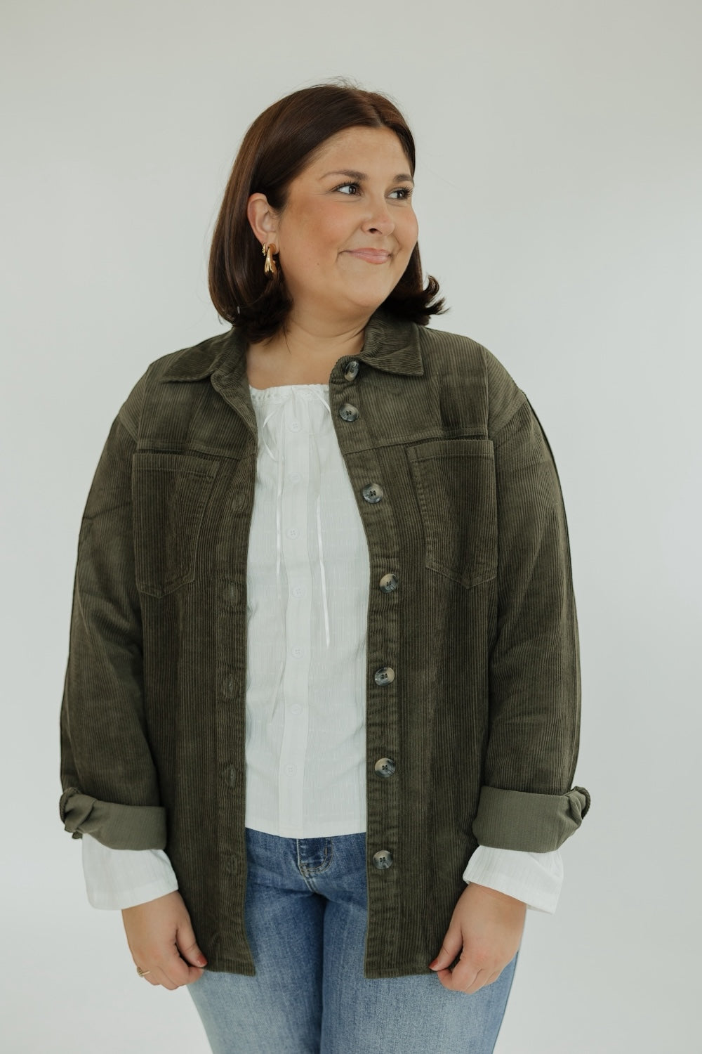 Corduroy Jacket in Olive