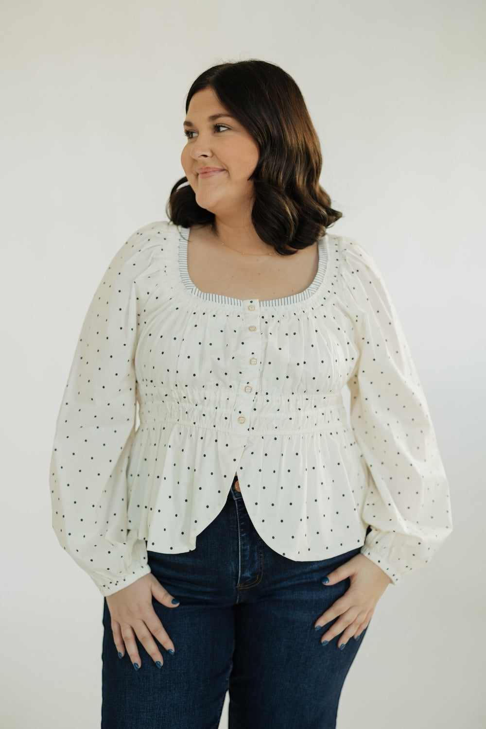 Polly Polka Dot Poplin Top (XS-XL)