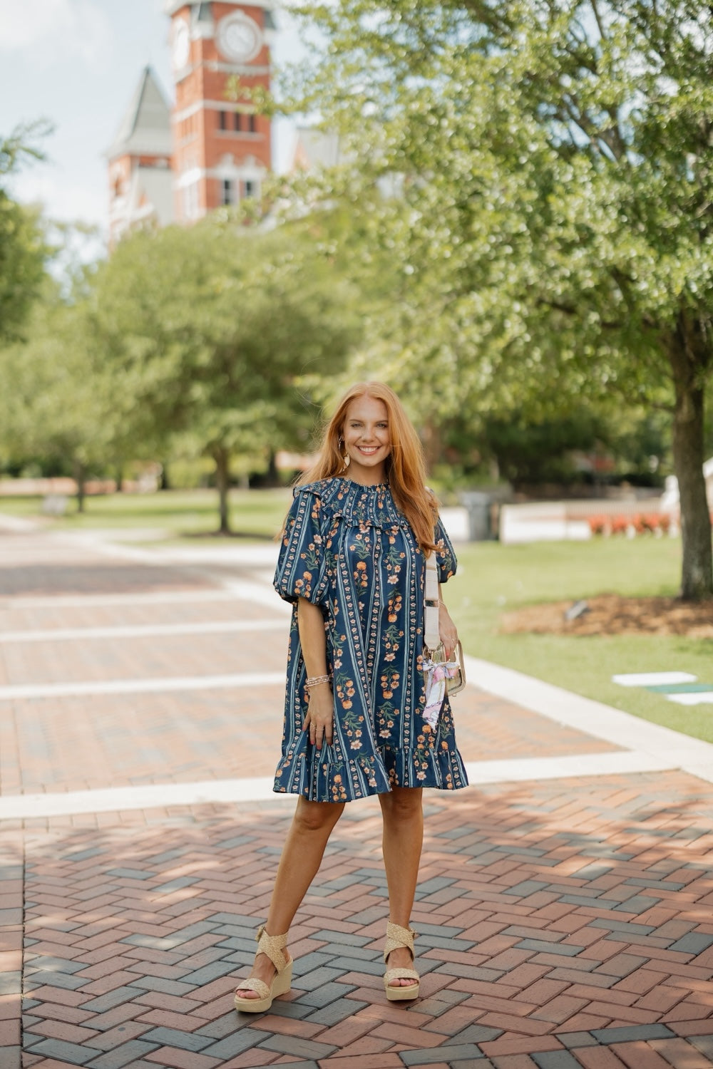 Melinda Navy Floral Mini Dress (S-3XL)