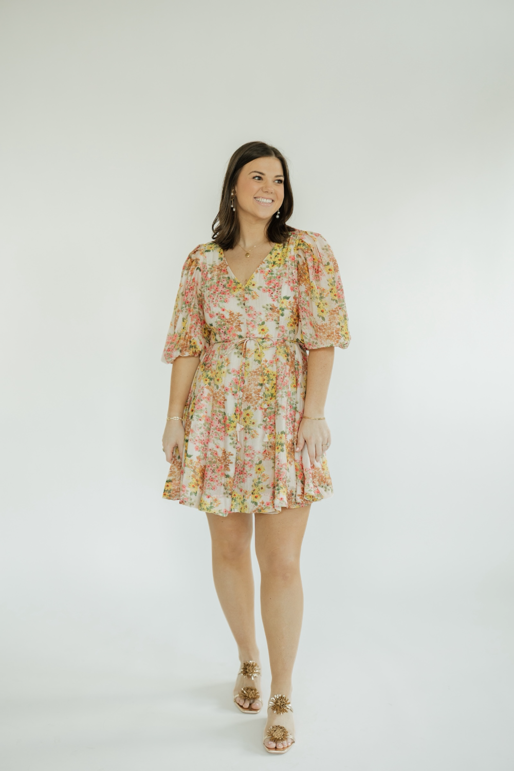 Alexis Multi Floral Belted Dress