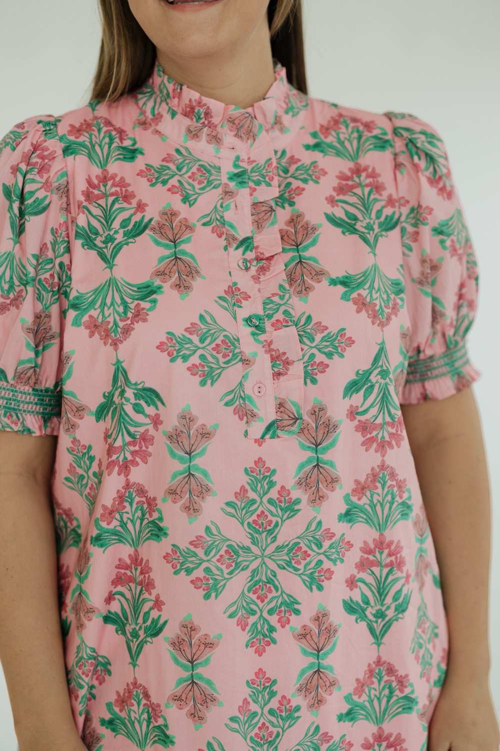 Maddie Midi Pink Floral Dress